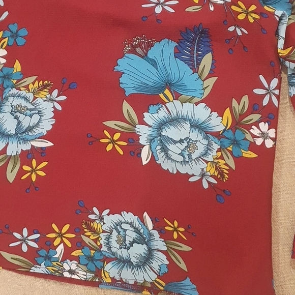 ♻️ 3 for $20 Bundle  NEW Peniwren Size 14 approx Floral Ruffle Top - Picture 4 of 4